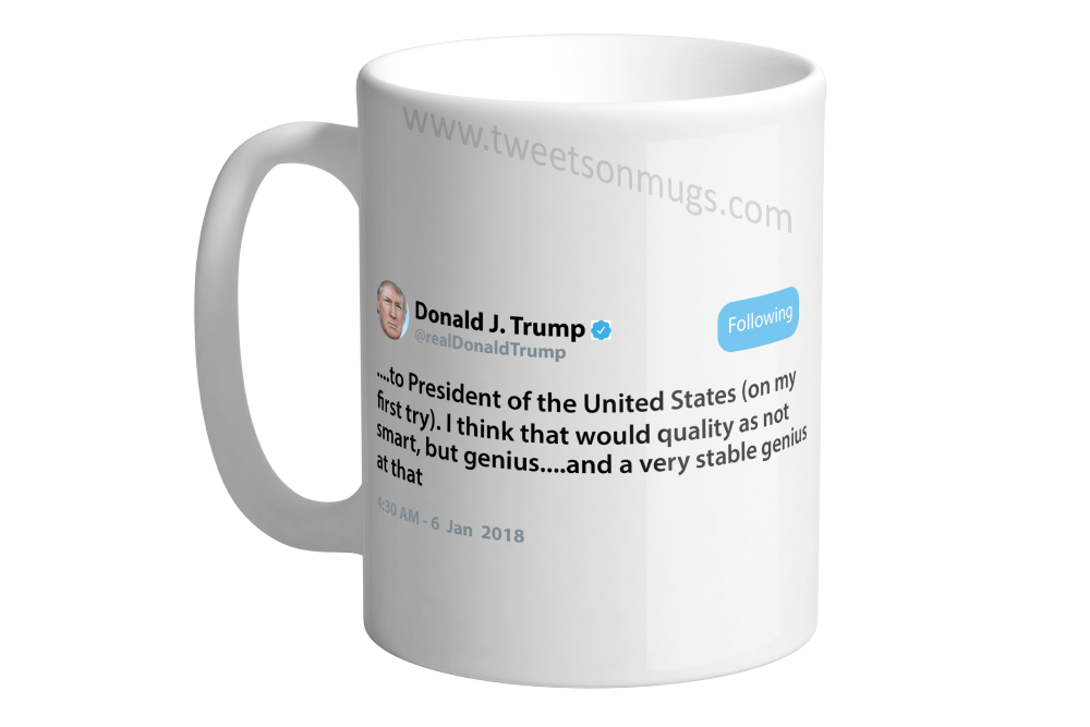...to President of the USA (on my first try) I think that would qualify as not only smart, but genius, and a very stable genius at that!